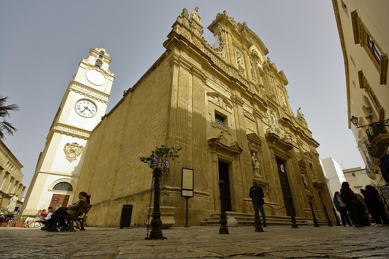 The baroque facade of Sant'Agata cathedral in Gallipoli